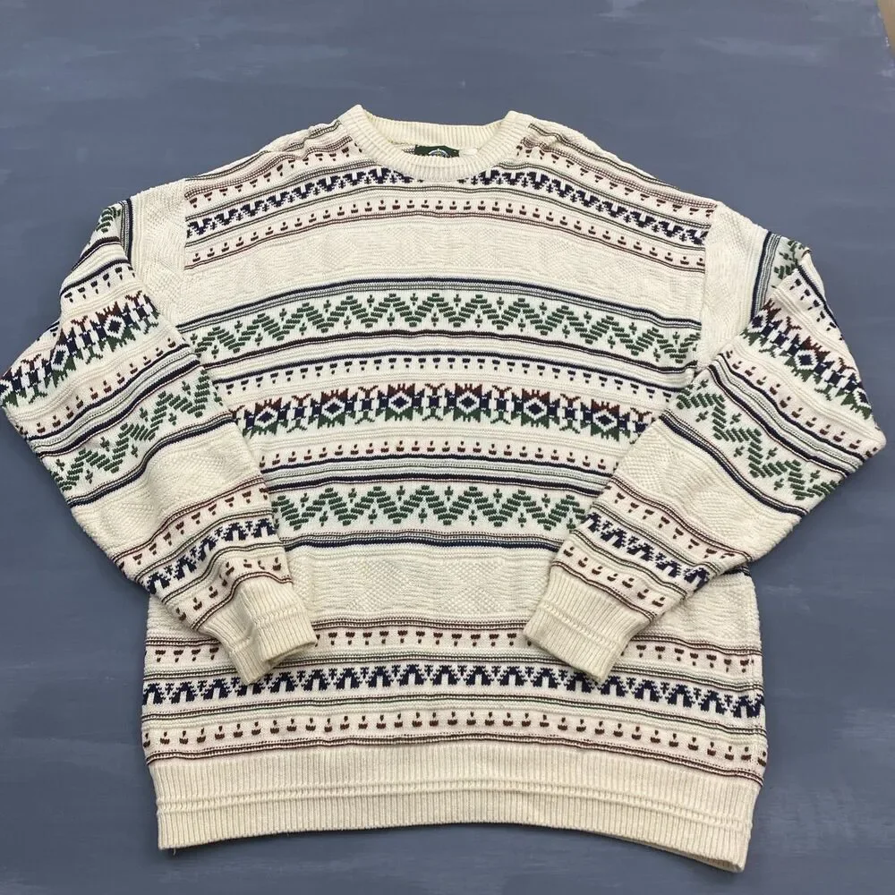 Vintage Jantzen Sweater Mens XL Fair Isle Nordic Cabin Grandpa Knit Pullover